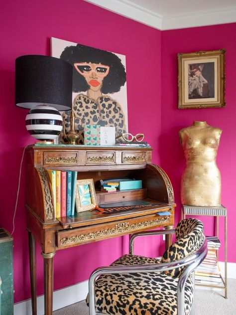 Eclectic Glam Decor, Colorful Eclectic Decor, Carolina Homes, Homes Decor, Maximalist Interior, Neon Rose, Eclectic Interior Design, North Carolina Homes, Eclectic Interior