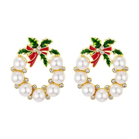 PRICES MAY VARY. [Unique Christmas Gifts for Women] - Perfect christmas gifts for mom, mother-in-law, grandma, sisters or anyone you love. These christmas-themed wreath earrings are sure to catch everyone's attention during the festive season. [Customized Christmas Earrings] - Adorable and charming stud christmas wreath earrings, adorned with simulated pearls. Adding a touch of holiday spirit to any outfit or accessory. A nice costume jewelry for women christmas. [Premium Materials, Fine Workman Christmas Wreath Earrings, In Law Christmas Gifts, Gold Christmas Wreath, Wreath Earrings, Christmas Gifts For Adults, Best Friend Christmas Gifts, Hoop Drop Earrings, Christmas Gifts For Sister, Christmas Gifts For Grandma