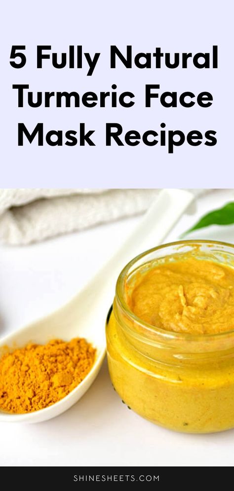 Turmeric has a ton of benefits for skin - here's exactly how this golden spice can help you + DIY turmeric face mask recipes you can try right now. Turmeric Mask Diy, Homemade Turmeric Face Mask, Tumeric Face Mask To Lighten Skin, Turmeric Recipes Skin, Turmeric And Honey Face Mask Benefits, Turmeric Face Mask Recipe, Diy Turmeric Cleansing Pads, Homemade Tumeric Mask, Diy Anti Inflammation Face Mask