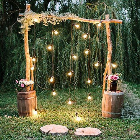 शादी की तस्वीरें, Christmas Patio, Stunning Wedding Photos, Rustic Wedding Decorations, Party Photo Backdrop, Lights Wedding Decor, Photo Booth Background, Bbq Kitchen, Apartment Patio