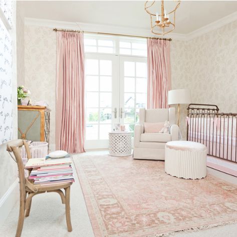 Bratt Decor Crib, Nursery Rugs Girl, Feminine Nursery, Girl Nursery Room, Nursery Room Inspiration, Ideas Hogar, Nursery Baby Room, Soft Feminine, Pink Nursery