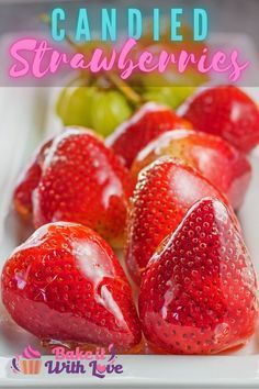 Cracked Candy Fruit, How To Make Candied Fruit, Candied Fruit Recipes How To Make, How To Make Candied Grapes, Candy Grapes Recipes, Candied Berries, Candied Strawberries Recipe, Candied Strawberry, Tanghulu Recipe