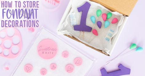 How to Store Fondant Decorations - Sweetness and Bite How To Store Fondant Decorations, Decorations For Cakes, Decorating Cakes, Fondant Decorations, How To Store, Cake Decorating Tutorials, 6th Birthday Parties, 6th Birthday, Gum Paste