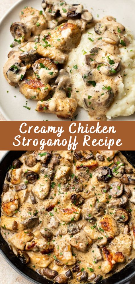 Creamy Chicken Stroganoff Recipe Introduction: Creamy Chicken Stroganoff is a delightful twist on the classic beef stroganoff. This comforting dish combines tender pieces of chicken with a rich and creamy mushroom sauce, all served over a bed of egg noodles or rice. It’s a quick and easy recipe that’s perfect for weeknight dinners or special […] The post Creamy Chicken Stroganoff Recipe appeared first on Cheff Recipes. Creamy Chicken Stroganoff, Chicken Stroganoff Recipe, Classic Beef Stroganoff, Mushroom Stroganoff Recipe, Cream Of Mushroom Chicken, Chicken Mushroom Recipes, Chicken Stroganoff, Mushroom Cream Sauces, Chicken Skillet Recipes