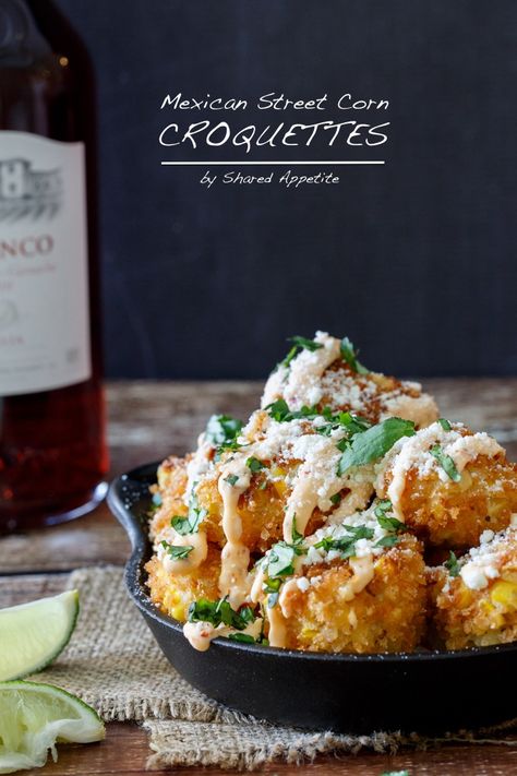 Corn Croquettes, Resep Vegan, Tapas Recipes, Mexican Street Corn, Street Corn, Mexican Street, Croquettes, Mexican Dishes, Food Design