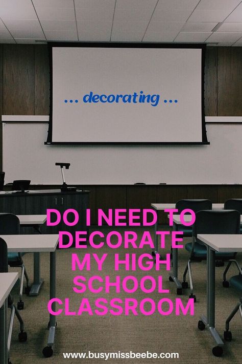 decorate my high school classroom. Decorating A High School Classroom, How To Make A Classroom Feel Homey, Simple Classroom Decor High School, Classroom Decor High School Aesthetic, High School Literature Classroom Decor, High School Business Classroom Decorating Ideas, Cte Classroom High Schools, High School Teacher Desk Organization, Highschool Class Decoration