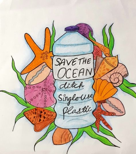 Help The Environment Poster, I Am Saving My Beach Poster, Save The Ocean Drawing, Ocean Conservation Poster, Planet Vs Plastic Slogan, Save Our Oceans Poster, Planet Vs Plastic Poster, Environment Poster Ideas, Society Poster Making