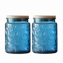 Tea Cookie, Decorative Glass Jars, Blue Sunflower, Glass Jar With Lid, Sugar Container, Blue Mason Jars, Christmas Festival, Glass Jars With Lids, Tea Storage