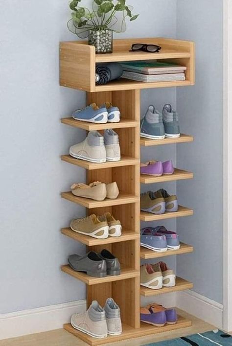 Wooden Shoe Rack, Store Shelves Design, Diy Shoe Storage, Diy Shoe Rack, Wooden Shoe, Living Room Tv Wall, Diy Storage Furniture, Diy Furniture Table, Furniture Bedroom