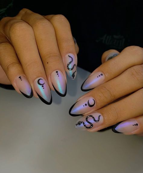 Witchy Nails, Nails Yellow, Nagellack Trends, Gothic Nails, Edgy Nails, Goth Nails, Minimalist Nails, Chic Nails, Dope Nails