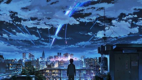 Anime Lo-fi Desktop Wallpapers Lo-fi Wallpaper, Your Name Wallpaper, Sci Fi Wallpaper, Lo-fi Aesthetic, Your Name Anime, L Wallpaper, Anime City, New Retro Wave, 8k Wallpaper