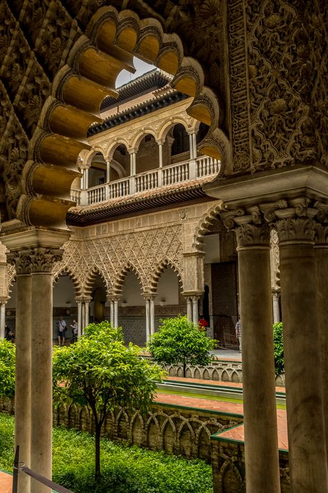 Persian Architecture Pattern, Andalus Architecture, Andalusia Architecture, Andalusian Mosque, Palace Of Alcazarzaray, Royal Alcazar Seville, Sevilla Spain, Seville Spain Alcazar, Eastern Countries