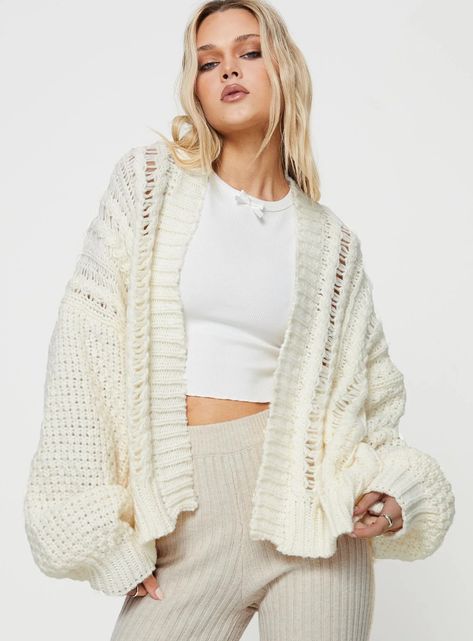 Abner Cable Cardigan Cream