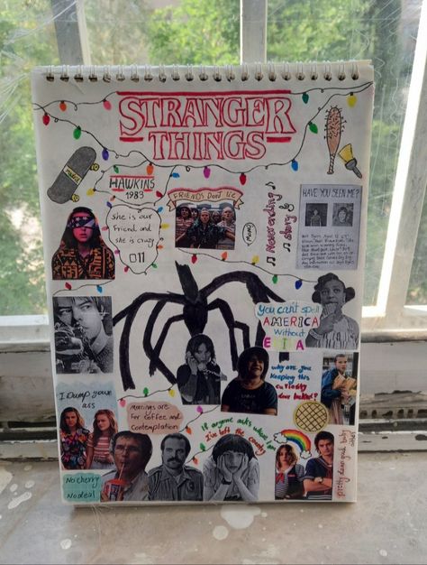 Stranger Things Scrapbook, Bujo Scrapbook, Series Journal, El Stranger Things, School Diary, Film Journal, Bullet Journel, Stranger Things Characters, Bullet Journal Aesthetic