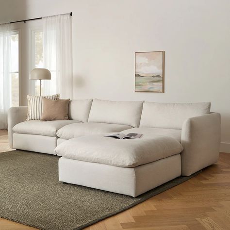 Best Sellers | Article Cloud Sofa Living Rooms, White Sofa Living Room, Future Furniture, Mid Century Modern Sectional, White Sectional, Article Furniture, White Couches, Minimalist House, Comfy Couch