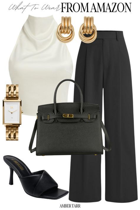 Elegant Outfit For Work, Amazon Old Money Outfits, Black Trouser Outfit, Classy Tips, Classy Pants, Old Money Outfit, Outfit Elegantes, Money Outfit, Classy Fits