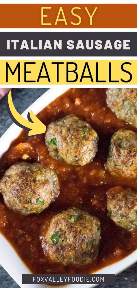 Ground Pork Sausage Recipes, Pork Sausage Meatballs, Ground Italian Sausage Recipes, Easy Homemade Meatballs, Sausage Meatballs Recipes, Baked Italian Sausage, Italian Sausage Meatballs, Ground Sausage Recipes, Homemade Italian Meatballs