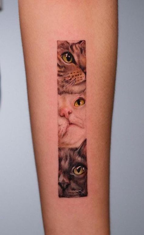 Cat And Dog Tattoo, Cat Portrait Tattoos, Cat Tattoo Simple, Anklet Tattoos, Manga Tattoo, Cat Tattoos, Cat Tattoo Designs, Cute Tattoos For Women, Little Tattoos