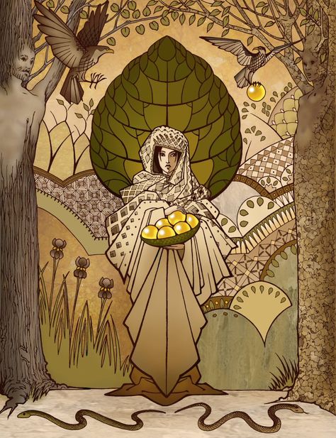 Garden of Idun by melukilan World Mythology, Norse Goddess, Norse Myth, Legends And Myths, Sacred Feminine, Norse Vikings, A Goddess, Norse Mythology, Gods And Goddesses