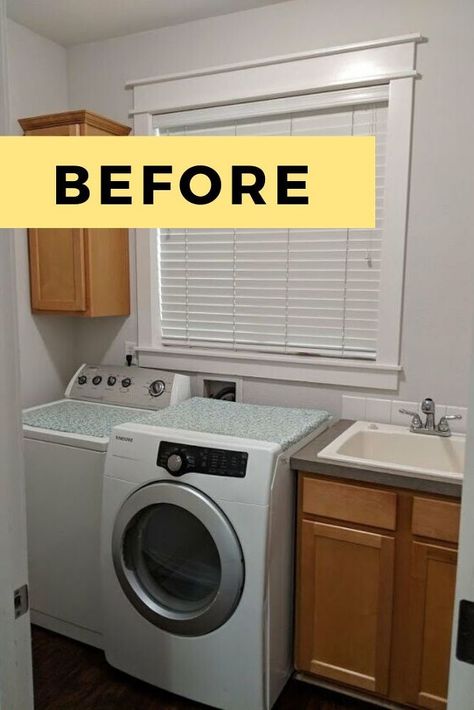 Laundry Room With Sink In The Middle, Small Utility Room Ideas, Laundry Room Closet Ideas, Laundry Wallpaper, Room Closet Ideas, Elegant Laundry Room, Wallpaper Laundry, Diy Laundry Room Makeover, Laundry Room Decor Ideas