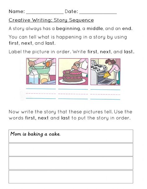 Picture Sequence Story Writing, Picture Sequence Story, Story Writing Worksheets, Sequence Story, Story Sequencing Pictures, Story Sequencing Worksheets, Picture Story Writing, Story Worksheet, English Composition