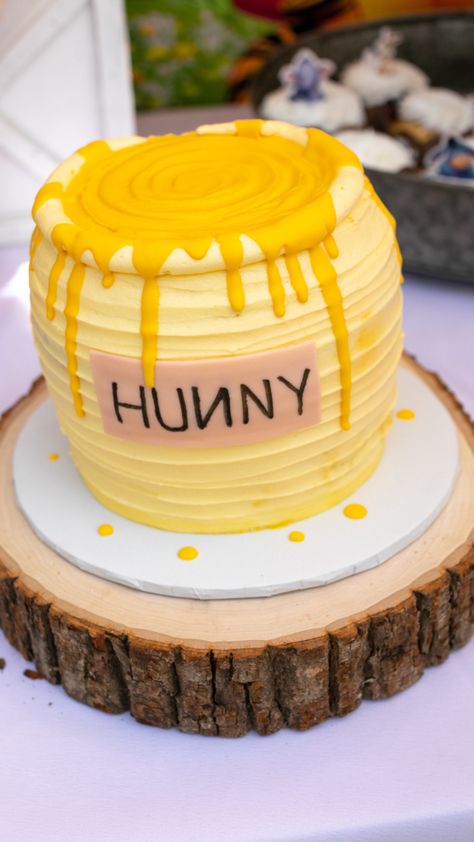 Hunny Pot Cake, Pooh Hunny Pot, Hunny Pot, Baby First Birthday Themes, Pot Cake, Pooh Cake, Pot Cakes, Winnie The Pooh Cake, Winnie The Pooh Themes