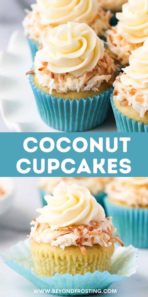 Coconut Cupcakes Recipe, Coconut Buttercream Frosting, Coconut Cupcake Recipes, Coconut Cupcake, Coconut Buttercream, Strawberry Gifts, Coconut Cupcakes, Coconut Frosting, Coconut Desserts