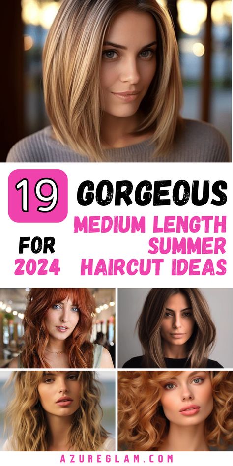 Get inspired for a fabulous summer with our top picks for 19 trendsetting medium-length summer haircut ideas. Medium-length hair offers endless styling options, including adding bangs or experimenting with highlights for brown hair. Explore a variety of hairstyles for women and find the perfect one to make your summer unforgettable. Step into the warmth of the season with these trendy haircut ideas that exude style and confidence. 105 Hottest Short Haircuts For Women, Coupe, Haircut For Summer 2024, Shoulder Length Brown Hair Styles, Medium Length Hair With Layers Low Maintenance, Side Part Medium Length Haircut, Hairstyles Brown Hair Medium, Ladies Medium Length Haircuts, Hairstyles For 38 Year Old Women