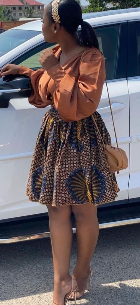 African Design Skirt And Top, African Skirt And Top For Women, African Dresses Modern For Church Classy, Skirt And Top African Print Styles, Short Chitenge Skirts, African Dresses For Church, Short Skirt And Top Ankara Styles, African Attire Skirts, Short Ankara Dresses Classy For Church