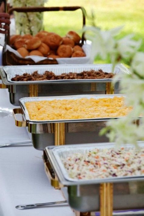 Bufette Ideas, Backyard Wedding Food, Barbecue Wedding, Bbq Wedding Reception, Backyard Bbq Wedding, Wedding Foods, Bbq Catering, Bbq Menu, Wedding Backyard Reception