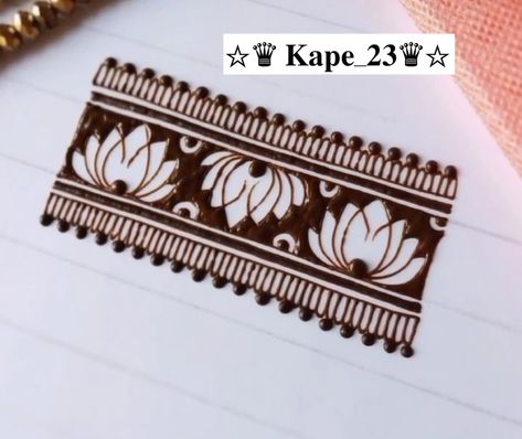 Border Henna Designs, Border Mehendi Designs, Mehndi Designs For Practice On Paper, Madhubani Mehendi, Henna Border Design, Border Design Mehendi, Mehandi Border Design, Mehendi Border Designs, Mehndi Border Designs