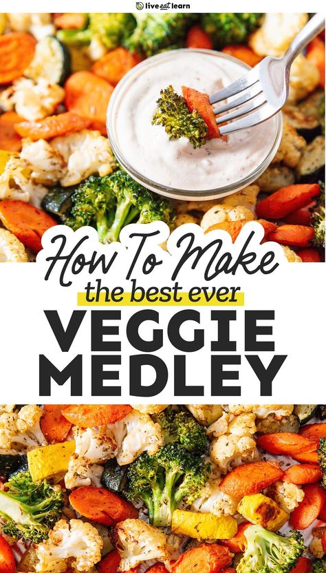 Made with vegetables that span the colors of the rainbow, this roasted vegetable medley is an easy way to cook flavor-packed veggies! Tossed in just a light coating of oil and salt, the neutral flavors allow the vegetables to really shine. Plus, I've included a wide array of other veggies this method works with as well as how to cook them in the air fryer! Best Roasted Veggies In Oven, Vegetable Medley Recipes Sauteed, Roasted Vegetable Medley Recipes, Baked Vegetable Medley, Air Fryer Vegetable Medley Recipes, Summer Vegetable Medley, Air Fryer Vegetable Medley, Roasted Vegetables In Air Fryer, Vegetable Medley Recipes