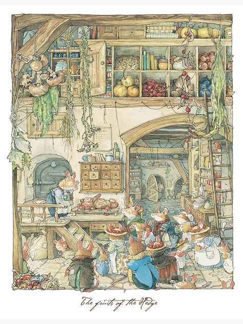 "The fruits of the hedge" Photographic Print by BramblyHedge | Redbubble Jill Barklem, Old Fashioned Kitchen, Brambly Hedge, 동화 삽화, Postal Vintage, Illustration Vintage, Art Et Illustration, Cover Book, Art And Illustration