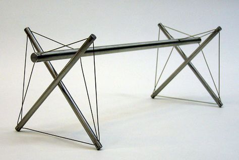 Double Cross Bar by Kenneth Snelson | Tensegrity sculpture Tensegrity Sculpture, Tensegrity Structure, Sculpture Photography, Tensile Structures, Cross Bar, Space Frame, Pot Pourri, Geodesic Dome, Structure Architecture