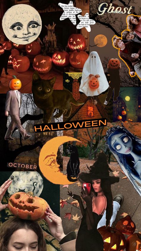 #halloween Spooky Season Wallpaper, Me First, Be Kind, Spooky Season, Made By Me, Ghost, Witch, Collage, Halloween