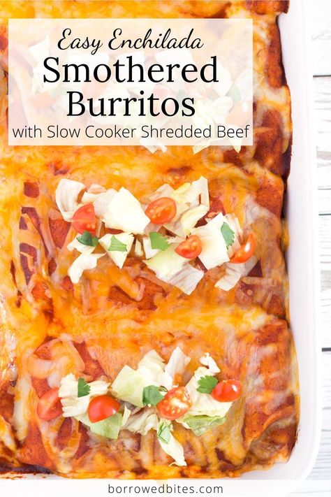 Shredded Beef Wet Burrito Recipe, Wet Burrito Recipe, Wet Burrito Recipes, Smothered Burritos, Wet Burrito, Rotisserie Chicken Tacos, Slow Cooker Shredded Beef, Mexican Favorites, Latino Culture