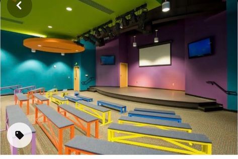 Kids Church Stage, Kids Ministry Design, Childrens Ministry Room, Kids Ministry Rooms, Childrens Ministry Decor, Buddy Bench, Kids Church Rooms, Kids Church Decor, Sunday School Rooms