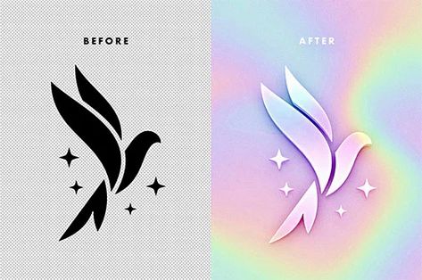 Free Holographic Text Effect, Logo Mockup PSD - PsFiles Iridescent Logo Design, Aura Logo Design, Logo Sweet, Holographic Logo, Logo Tutorial, Logo Mockups Psd, Free Logo Mockup, Holography, Logo Psd