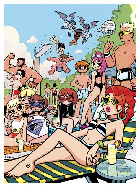 Swimsuit Illustration, Bryan Lee O Malley, Hiro Big Hero 6, Scott Pilgrim Comic, Bryan Lee, Ramona Flowers, Scott Pilgrim Vs. The World, Jim Lee, Vs The World