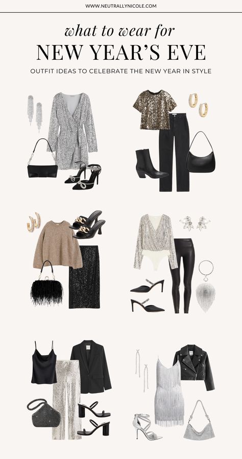 NYE Outfit Ideas To Celebrate The New Year In Style — Neutrally Nicole New Year's Outfits For Women, 2025 New Year Outfit, New Years 2025 Outfit, New Years Eve Outfit Jeans, New Years Eve Outfits With Jeans, Office New Year Party Outfit, Casual New Years Outfit Winter, Simple New Years Eve Outfit Casual, New Year Eve Outfit Ideas