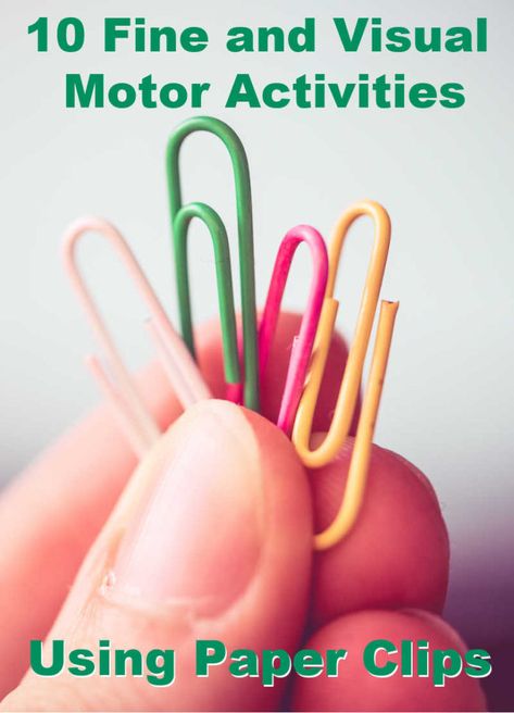 10 Fine and Visual Motor Activities Using Paper Clips Paper Clip Fine Motor Activities, Paper Clip Activities For Preschool, Visual Motor Activities Occupational Therapy, Simple Fine Motor Activities, Man Holding Paper, Sensory Integration Activities, Visual Motor Activities, Holding Paper, Clip Ideas