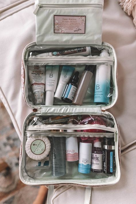 Cosmetics Travel Bag, Travel Toiletry Bag For Women, Bathroom Bag Travel, Tsa Compliant Toiletry Bag, Toiletry Travel Bag Organization, Aesthetic Toiletry Bag, Aesthetic Toiletries, Toiletries Aesthetic, Travel Bags Aesthetic