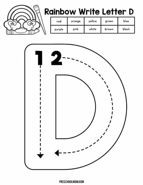 Uppercase Letter Tracing Worksheets - Preschool Mom Letter D Preschool, Letter Formation Worksheets, Letter Q Worksheets, Alphabets Letter, Early Preschool, Letter D Worksheet, Asl Alphabet, Alphabet Letter Worksheets, Preschool Mom