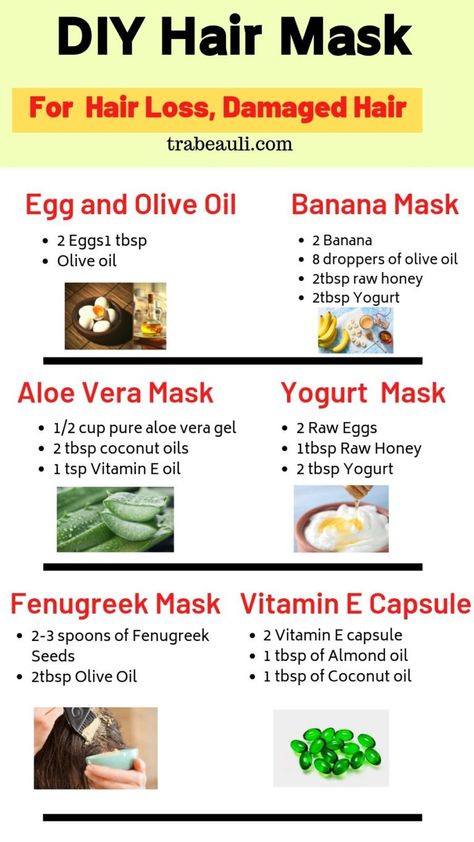 15 Homemade Natural DIY Masks for Hair Growth – Trabeauli Diy Haircare, Homemade Hair Treatments, Hair Care Remedies, Hair Mask For Growth, Hair Growing Tips, Be Soft, Receding Hairline, Homemade Hair Products, Diy Hair Mask