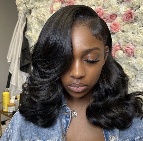 Side Part Sew In Braid Down, Sew In Curly Bob, Side Part Curly Bob, Affordable Human Hair Wigs, Best Lace Wigs, Birthday Plans, Silk Press Natural Hair, Sleek Ponytail Hairstyles, Hair Company