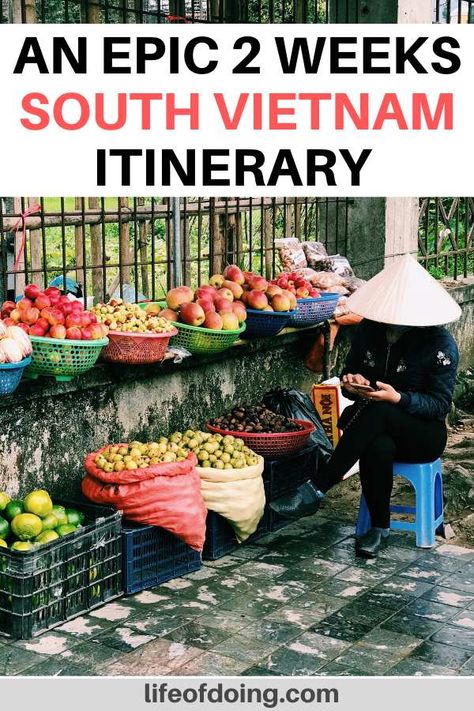 Explore South Vietnam on your next Vietnam vacation. This 2 weeks South Vietnam itinerary highlights the top cities to visit, how to get around Vietnam, and other Vietnam travel tips. Top things to do in Ho Chi Minh City (Saigon) | Nha Trang | Mui Ne | Phu Quoc | Mekong Delta | Can Tho | Southern Vietnam itinerary | 2 weeks in Vietnam | Vietnam travel guide | Things to not miss in Vietnam | Beautiful places in South Vietnam | South Vietnam trip #LifeOfDoing #VietnamItinerary #SouthVietnam Southern Vietnam Travel, Hello Vietnam, Southern Vietnam, Vietnam Guide, Vietnam Vacation, Vietnam Trip, Vietnam Itinerary, Vietnam Backpacking, Vietnam Travel Guide