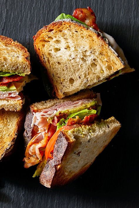 Blt Club Sandwich, Sandwich Blt, Amazing Sandwiches, Turkey Blt, Club Sandwiches, Cooking Avocado, Avocado Blt, Club Sandwich Recipes, 1000 Calories