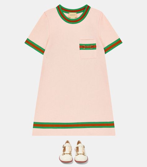 Horsebit cotton jersey dress in pink - Gucci Kids | Mytheresa Aladdin Jasmine, Cotton Jersey Dress, Aladdin And Jasmine, Gucci Kids, Aladdin, Jersey Dress, Cotton Dresses, Pink Dress, Borders