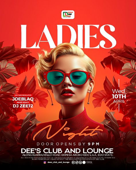 Club Poster, Banner Design and More Dating Poster Design, Flyer Design Inspiration Event, Graphics Design Poster, Club Flyers Design, Event Design Poster, Night Club Poster Design, Ladies Night Poster, Night Club Design, Event Banner Design