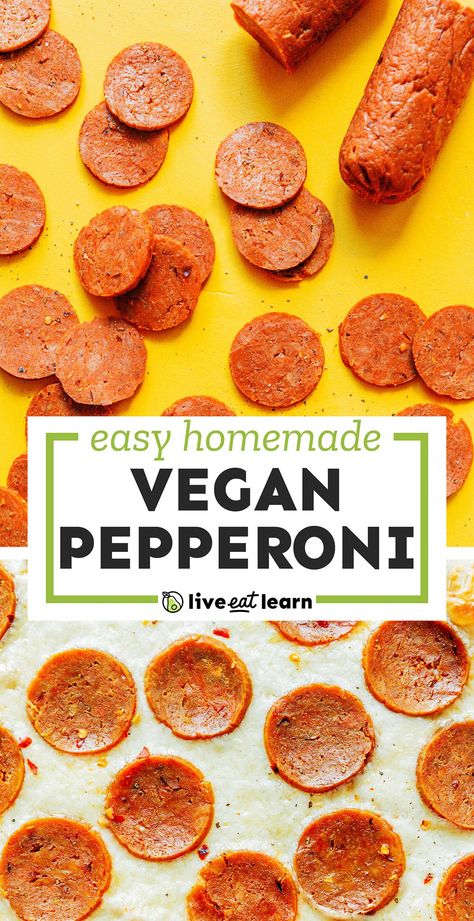 Vegan Meat Recipe, Vegan Pepperoni, Vegan Meat Substitutes, Vegan Sausage, Tasty Vegetarian Recipes, Seitan, Vegan Cooking, Vegan Foods, Vegan Dinner Recipes